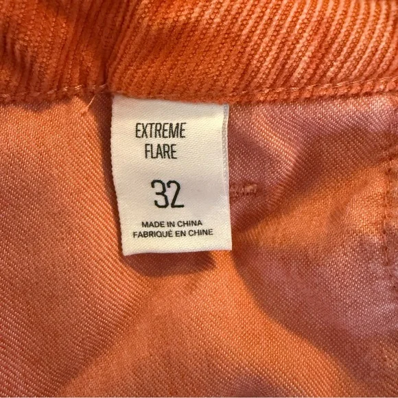 Urban Outfitters BDG Extreme Flare Corduroy Pants Women’s Sz 32 Tangerine Orange - Picture 10 of 16